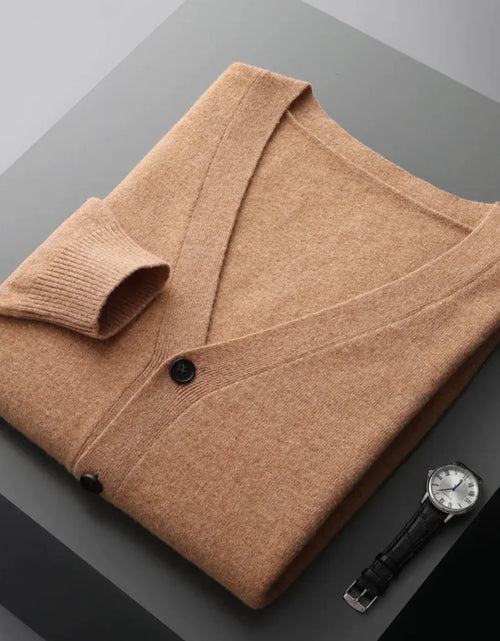 Load image into Gallery viewer, Men's Casual V-Neck Wool Cardigan
