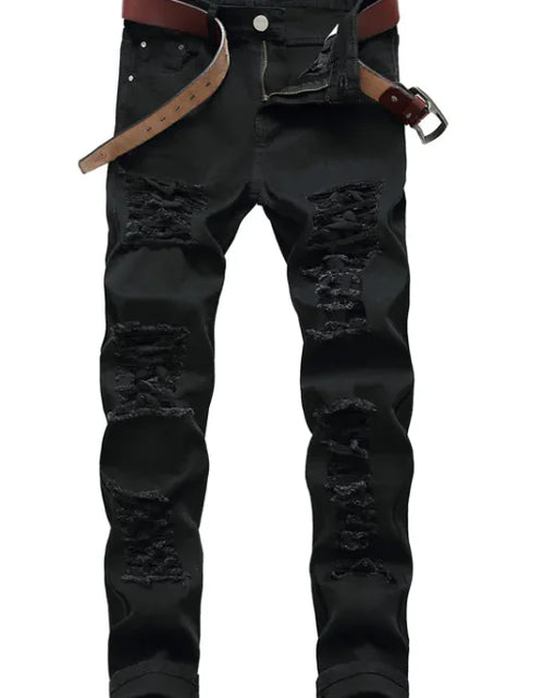 Load image into Gallery viewer, Trendy Ripped Stretch Denim Pants
