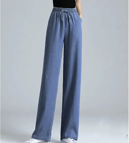 High-Waist Wide-Leg Ice Silk Pants – 9 Points
