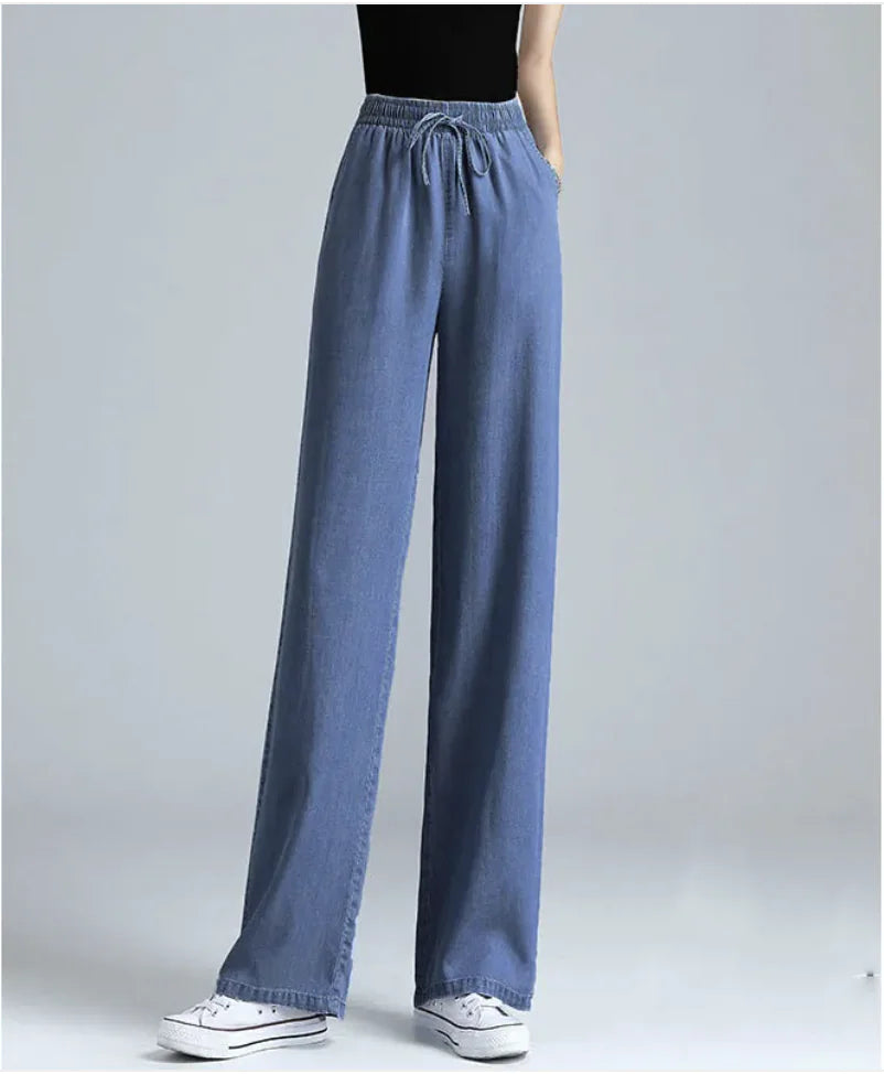 High-Waist Wide-Leg Ice Silk Pants – 9 Points