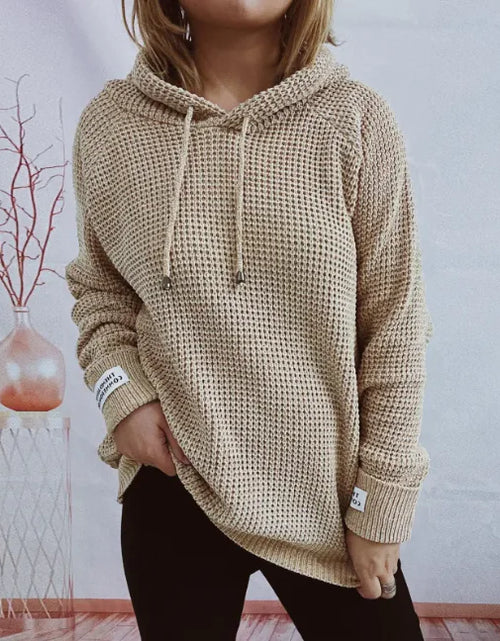 Load image into Gallery viewer, CozyPatch Hooded Knit Sweater
