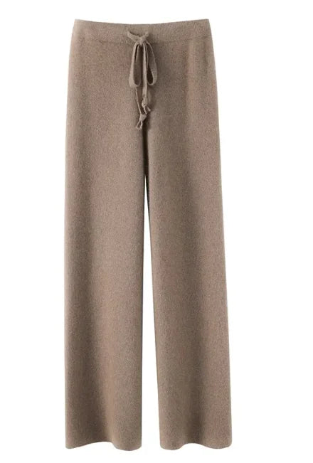 Cozy Drape Women's Knit Wide-Leg Pants