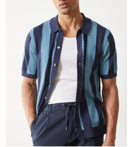 Fashion Hollow Breathable Men's Polo Shirt