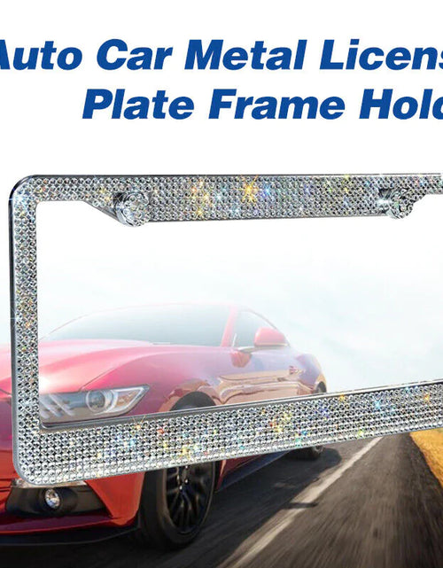 Load image into Gallery viewer, 2PCS Bling License Plate Frame Glitter Crystal Sparkling Rhinestone Diamond Caps
