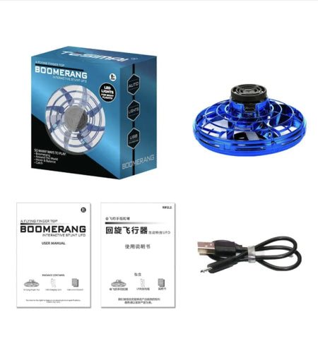 Mini LED UFO Spinner Drone - Fingertip Gyro Decompression Toy for Kids