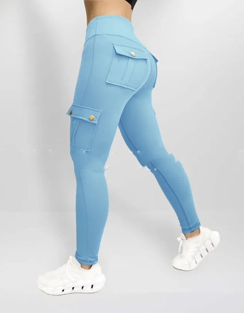 Load image into Gallery viewer, Workwear With Pocket Fitness Pants For Women High Elastic Tight
