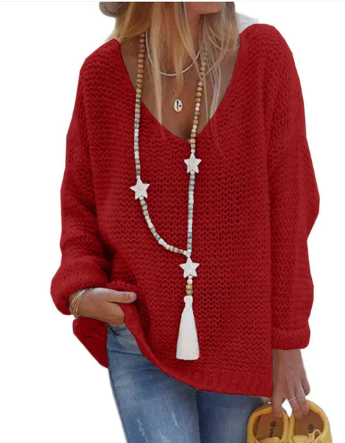 Load image into Gallery viewer, Cozy V-Neck Knit Sweater
