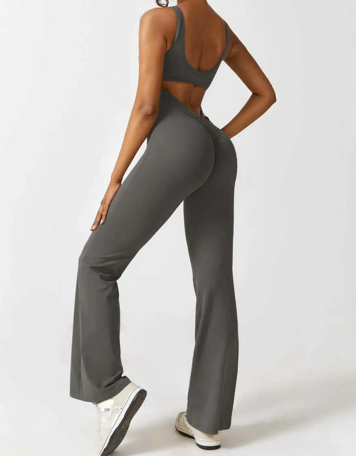 Load image into Gallery viewer, Women&#39;s Sports Style Hollow Back Bodysuit Yoga Jumpsuit
