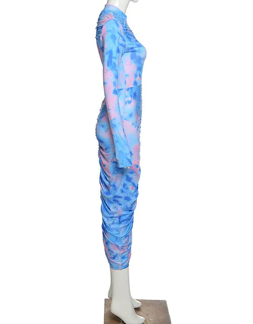 Load image into Gallery viewer, Autumn Digital Print Long Sleeve Bodycon Dress for Women
