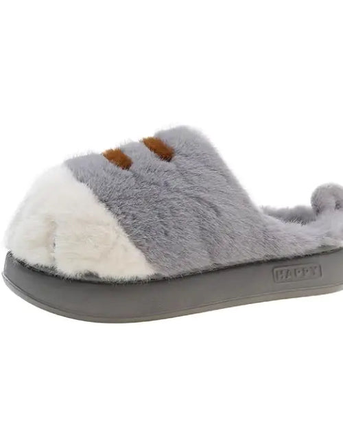 Load image into Gallery viewer, European And American Plus Size Closed Toe Fur Slipper Winter
