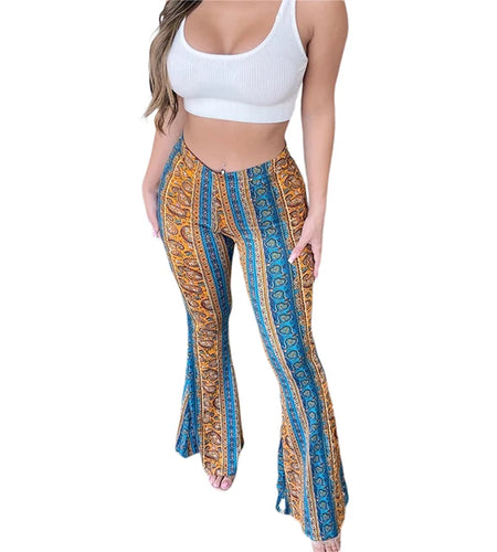 Women's  Flare Ethnic Print Pants