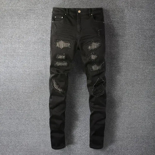 Load image into Gallery viewer, Elastic Slim Fit Destroyed Ripped Jeans
