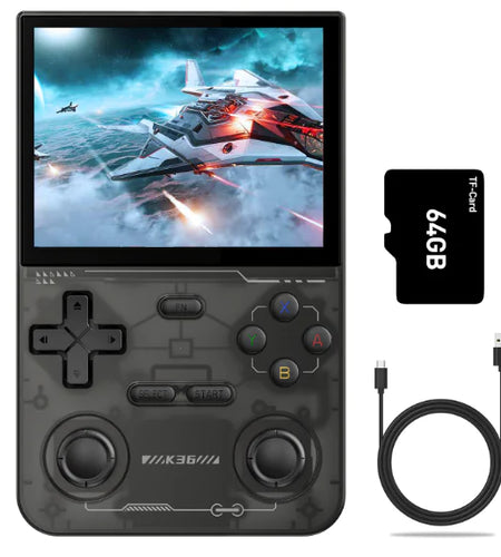 K36 Retro Handheld Game Console 500 nit 3.5 Inch IPS Screen with 16000 Video Games Emulator for PS1/PSP/DC/N64/SS