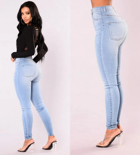 High-Waist Skinny Denim Jeans