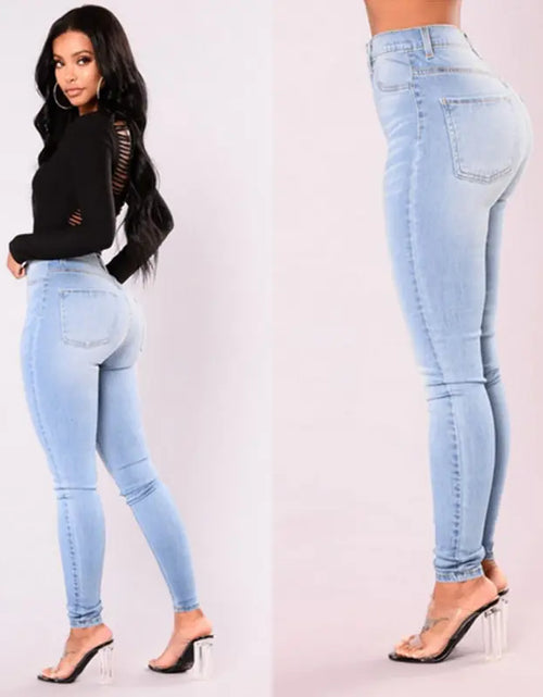 Load image into Gallery viewer, High-Waist Skinny Denim Jeans
