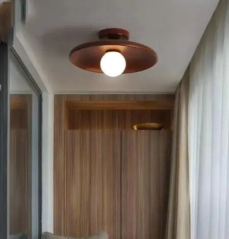 Load image into Gallery viewer, Wooden Round Ceiling Lamp
