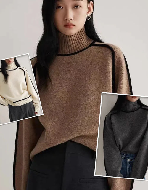 Load image into Gallery viewer, Cozy Turtleneck Knitted Sweater
