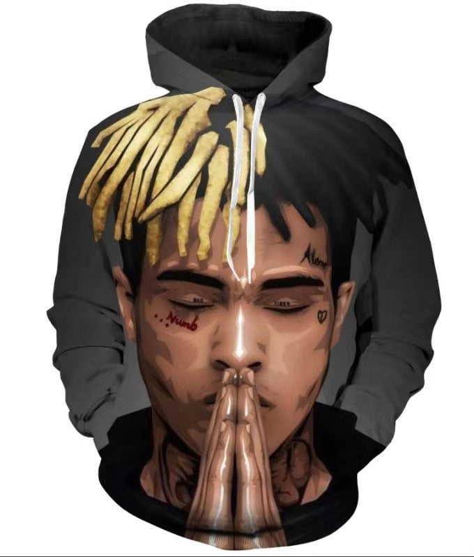XXXTentacion 3D Digital Print Hoodie - Casual Loose Fit
