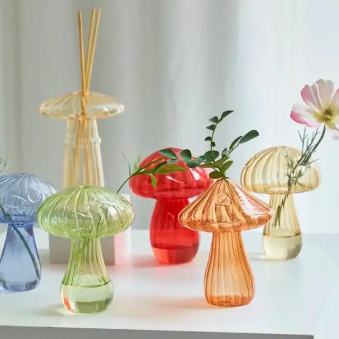 Mushroom Glass Flower Vase