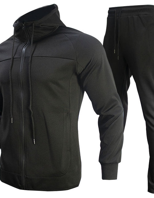 Load image into Gallery viewer, Men's Sports Casual Set with Color Block Hoodie
