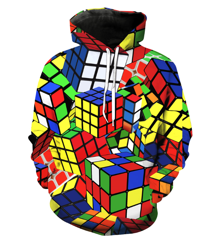 Digital Print Hoodie for Couples - Casual Loose Fit