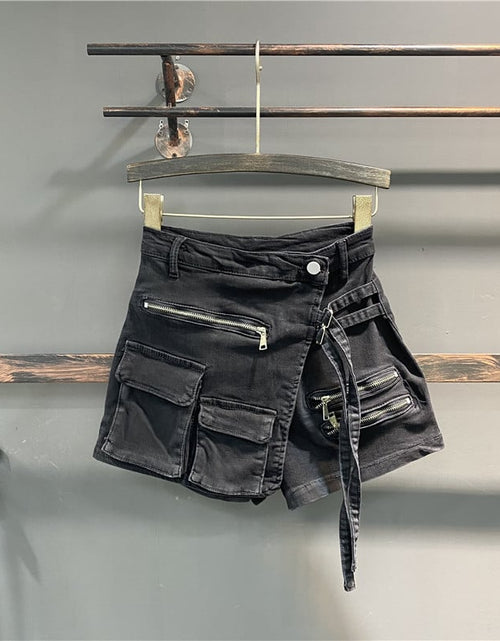 Load image into Gallery viewer, Korean Irregular Multi-Pocket A-Line Work Shorts
