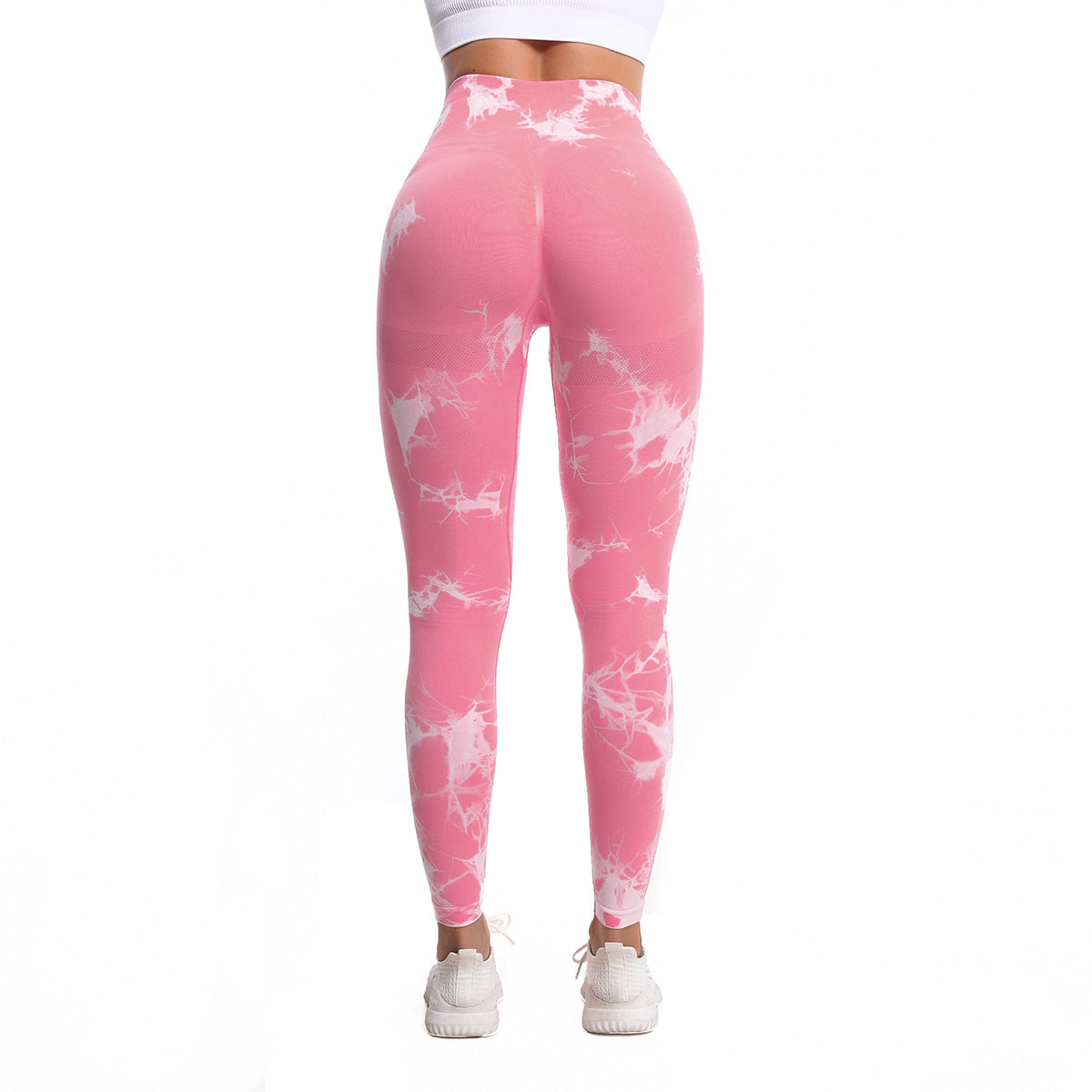 Women's High Waist Tie-dye Fitness Running Pants