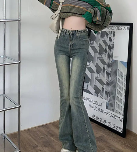 Flare Jeans Women Skinny High Waist Aesthetic Y2k
