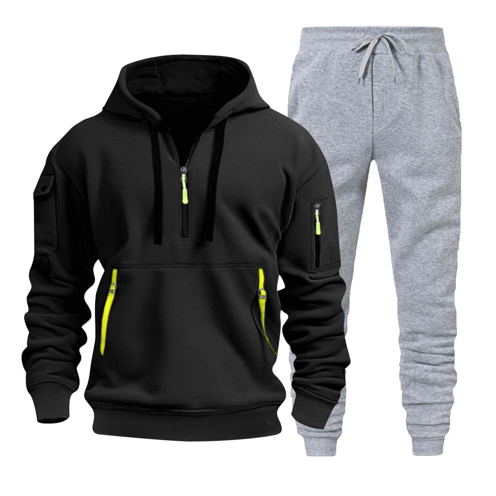 Mens Tracksuit 2 Piece Hoodies Casual Jogging Gym Sweat Suits for Men Jogging Sweatshirts Sweatsuits Sets