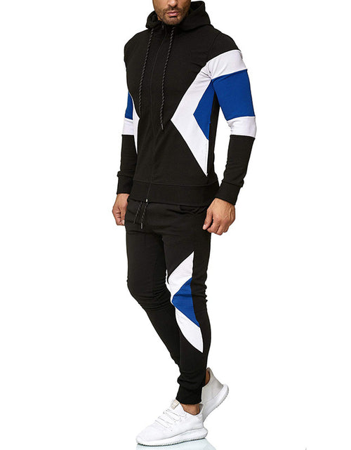 Load image into Gallery viewer, Men's Color Block Hoodie and Sweatpants Set

