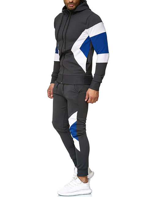 Load image into Gallery viewer, Men's Color Block Hoodie and Sweatpants Set
