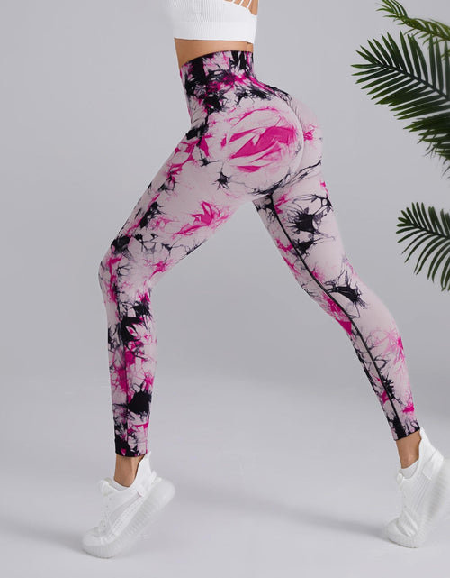 Load image into Gallery viewer, Two-color Tie-dye High Waist Fitness Running Pants
