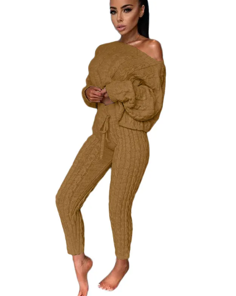 Load image into Gallery viewer, Autumn-Winter Knitted Two-Piece Tracksuit for Women
