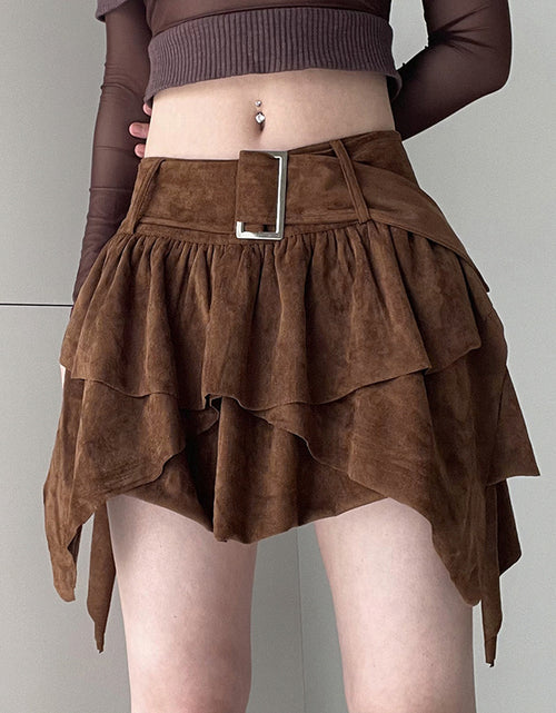 Load image into Gallery viewer, Irregular Hem Slimming A-Line Skirt
