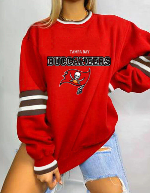 Load image into Gallery viewer, Loose-Fit NFL Graphic Long Sleeve Sweatshirt for Women
