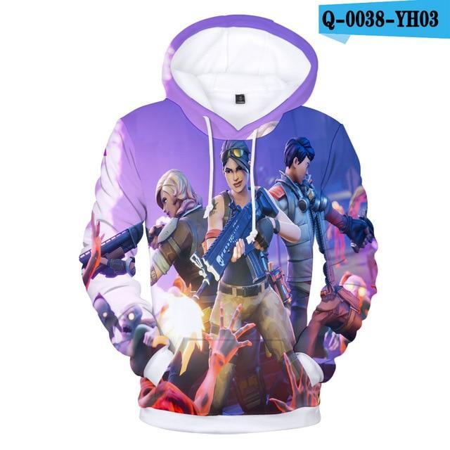 3D Printed Hooded Sweatshirt - Fortnite Design