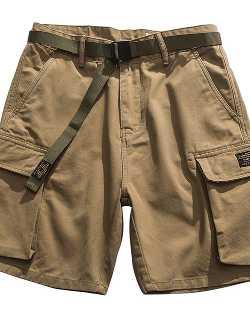 Load image into Gallery viewer, Multi-Pocket Khaki Army Green Work Shorts
