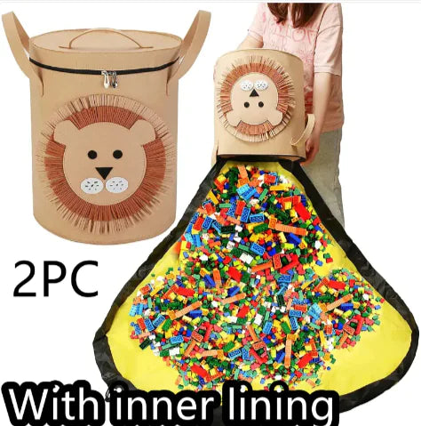 Load image into Gallery viewer, 2-in-1 Felt Toy Storage Bag &amp; Play Mat
