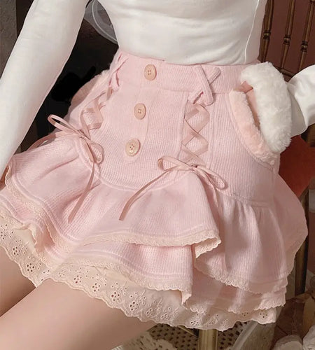 Lace Elegant Mini Skirt and Blouse