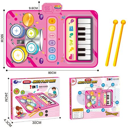 Children's Two-in-one Multifunctional Drum Kit Interactive Toy