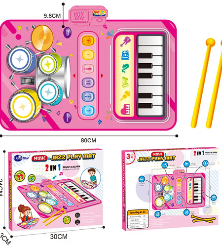 Children's Two-in-one Multifunctional Drum Kit Interactive Toy