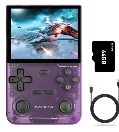 K36 Retro Handheld Game Console 500 nit 3.5 Inch IPS Screen with 16000 Video Games Emulator for PS1/PSP/DC/N64/SS