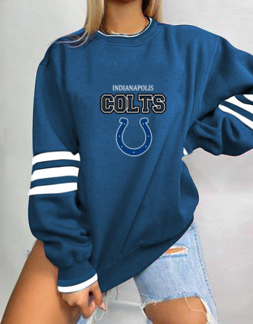 Load image into Gallery viewer, Loose-Fit NFL Graphic Long Sleeve Sweatshirt for Women
