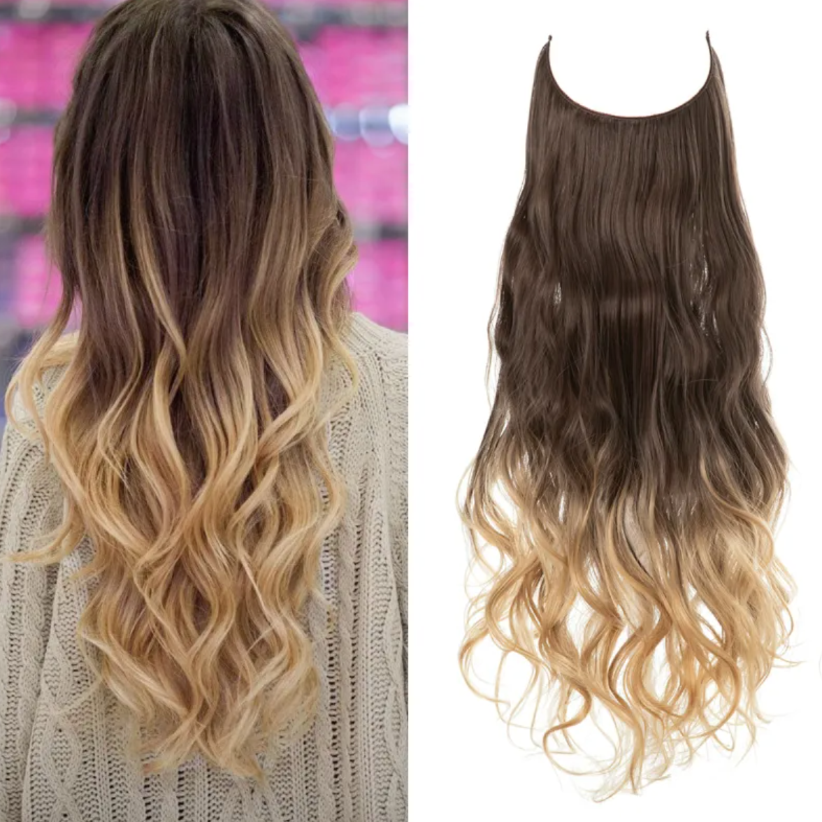 Long Curly Synthetic Wig – Heat-Resistant Fiber