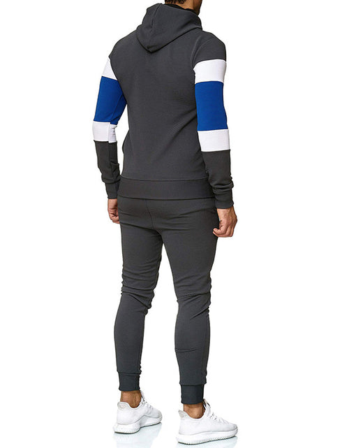 Load image into Gallery viewer, Men's Color Block Hoodie and Sweatpants Set
