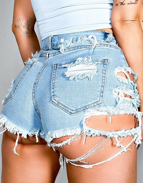 Load image into Gallery viewer, European American Women's Ripped Denim Shorts
