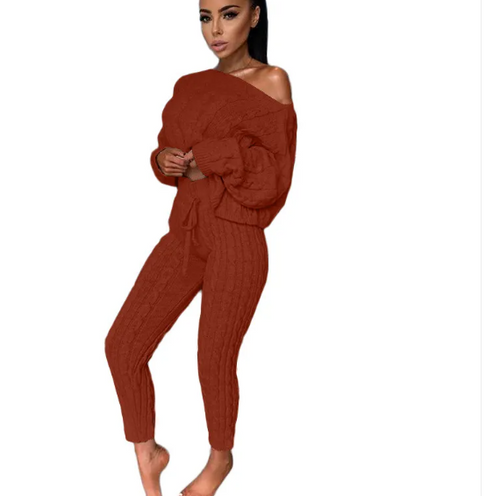Load image into Gallery viewer, Autumn-Winter Knitted Two-Piece Tracksuit for Women
