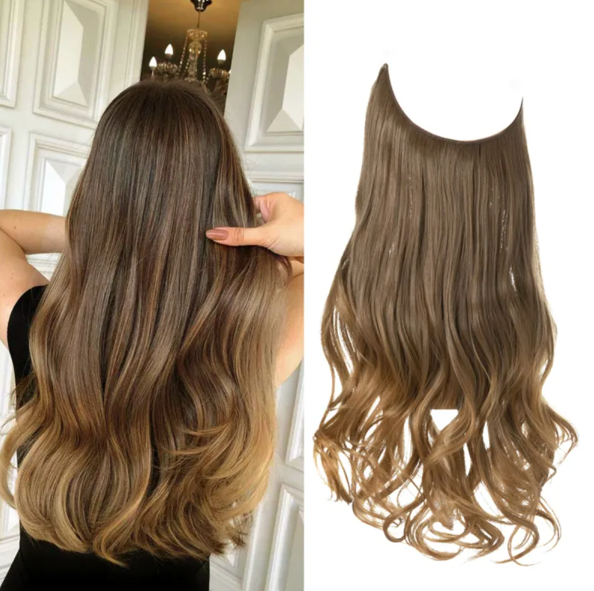 Long Curly Synthetic Wig – Heat-Resistant Fiber