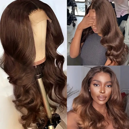 Load image into Gallery viewer, Front Lace Dark Brown Big Wave Wig
