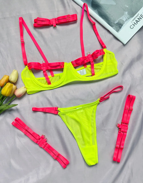 Load image into Gallery viewer, Women's Lace Sexy Lingerie Set with Bra and Panties
